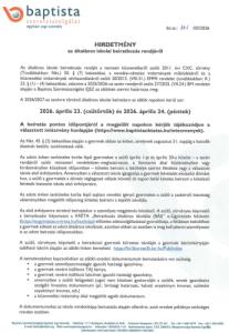 Beiratkozás 2026/27